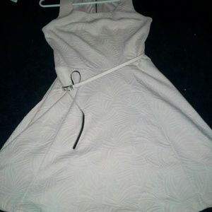 Baby pink printed dress with belt