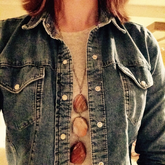 Unique pink stone necklace