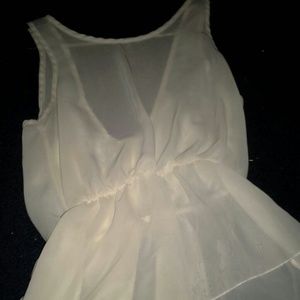 Sheer white flowy tank