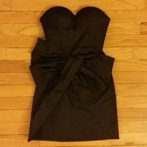Nasty Gal bow strapless dress, black sz xxs