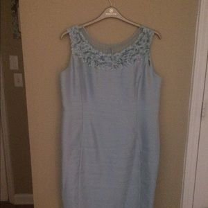 Jacques Vert Blue straight fit dress for wedding.