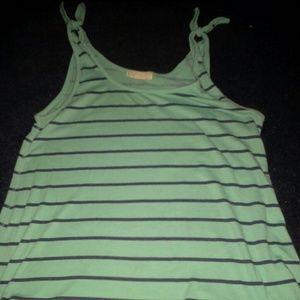 Turquoise striped tank top
