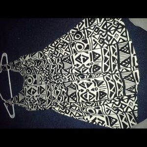 Black and white prited dress