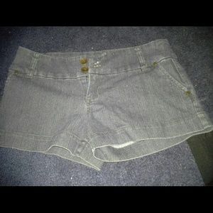 High waist blue shorts