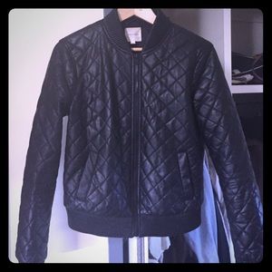 Leather bomber