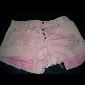 High waist pink shorts