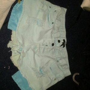 Blue high waist shorts