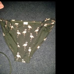 Black flamingo bathing suit bottoms