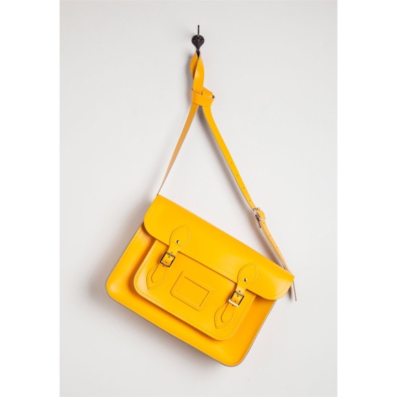 13" yellow  Cambridge satchel