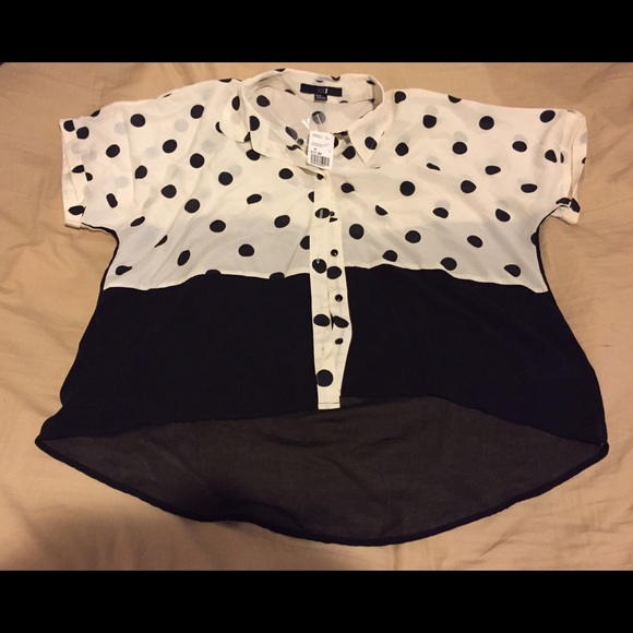 Pockadot mesh button down - Picture 1 of 3