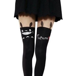 totoro mock thigh high tights