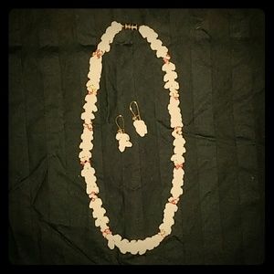 Authentic Niihau Shell Lei Necklace & Earrings