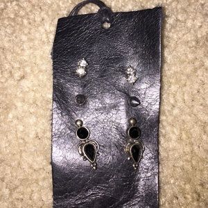 Earrings, all three pairs are together