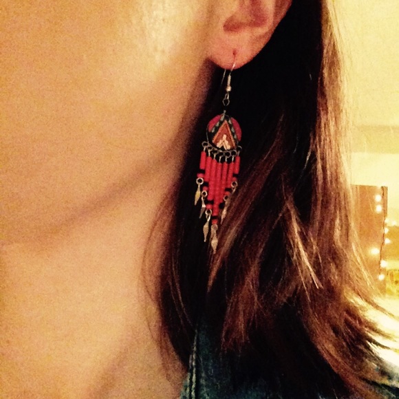 Colorful dream catcher earrings