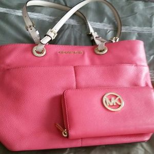 Authentic watermelon  Micheal kors bag and wallet