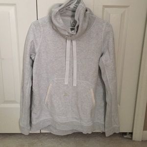 grey funnel neck sweatshirt