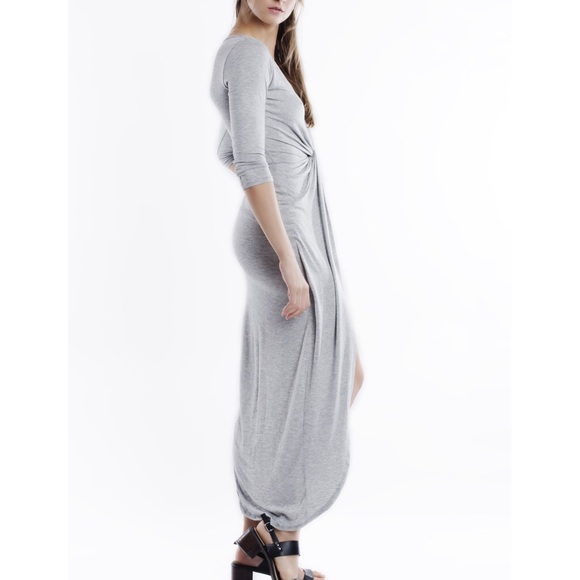 "The Grey Lady" Asymmetrical Knot Front Dress - Picture 2 of 3