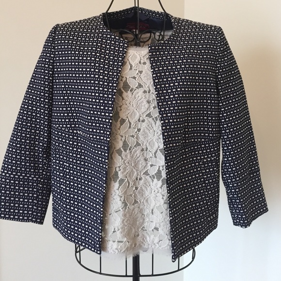 Navy and cream blazer