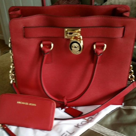 Authentic red Micheal kors Hamilton