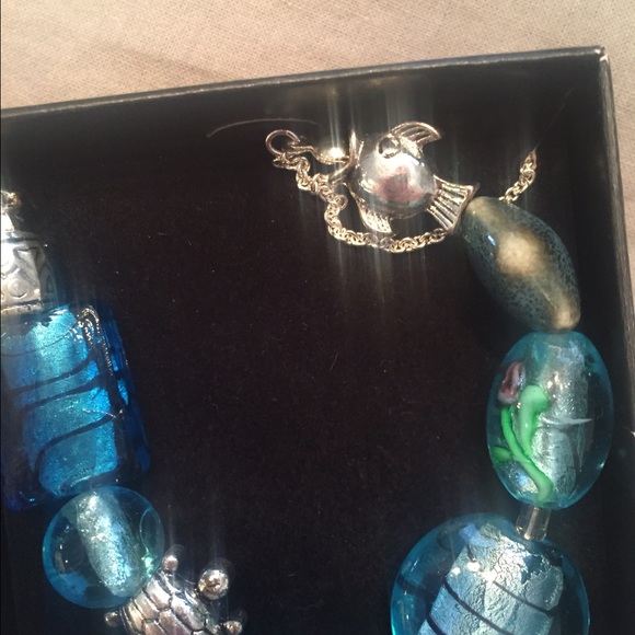 Beaded fish necklace