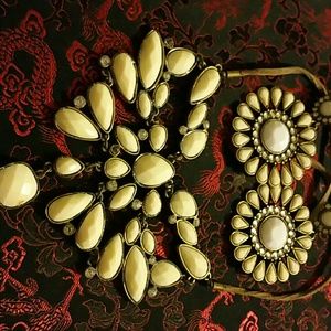 Ivory necklace and earrings