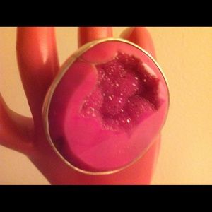 Charles Albert hot pink drusy ring