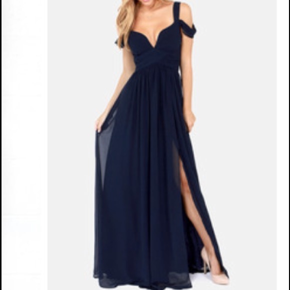 Navy blue maxi/ prom dress