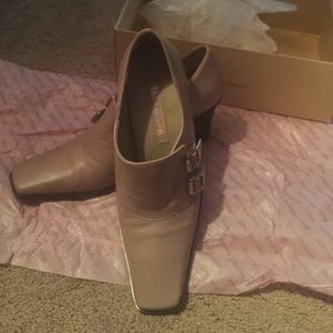 Tan cute leather booties