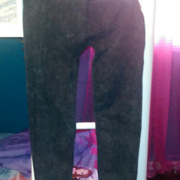 Ladies Dark Grey Wash Leggings