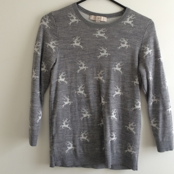 3/4 Sleeve Reindeer Sweater