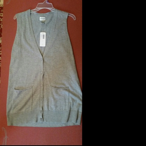 Chico's heather grey long vest - Picture 2 of 4