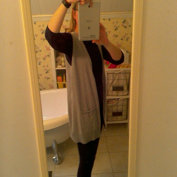 Chico's heather grey long vest - Picture 3 of 4