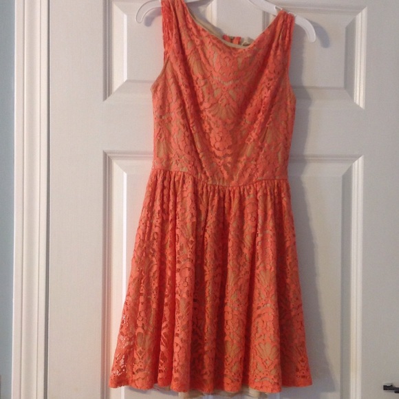 Peach lace dress