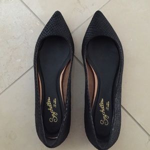 Black Python print flats