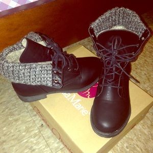 Bella Marie Black Combat Boots