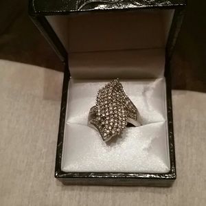 10kt white gold  ring 98 diamonds & 10kt mens ring