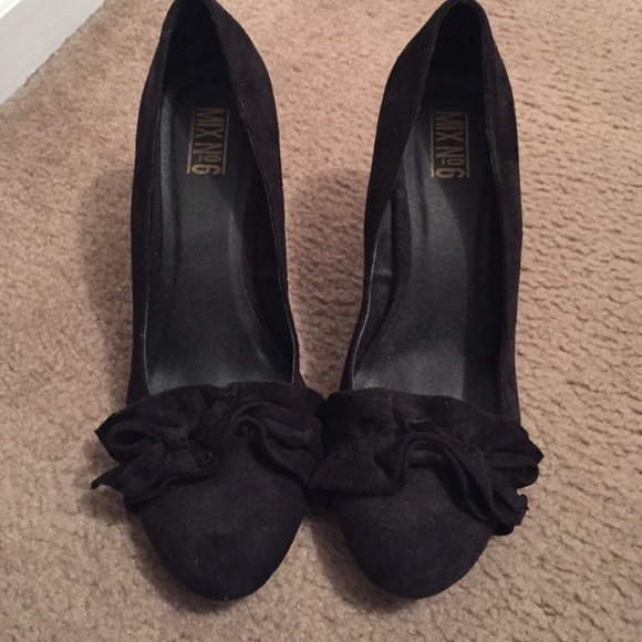 Black suede wedge