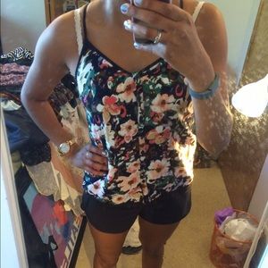 Xhilaration gently worn M floral tank top