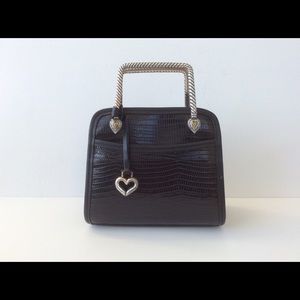 *BRIGHTON black leather handbag with heart detail*