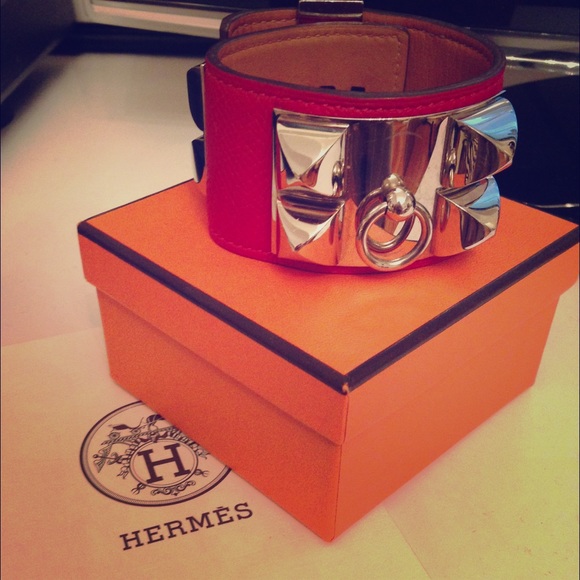 HERMES collier de chien CDC bracelet in red