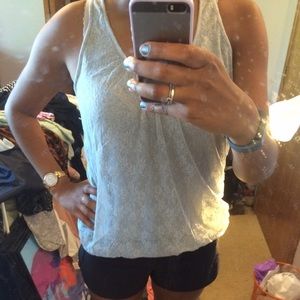 Gray Express M lace racer back tank top