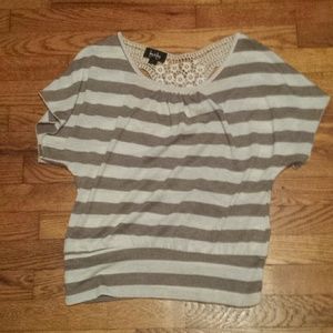 Grey and White Striped Shirt