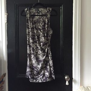 Toile print wrap dress