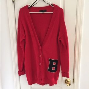 Red knit Forever 21 cardigan