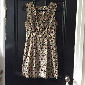Abstract floral print summer dress