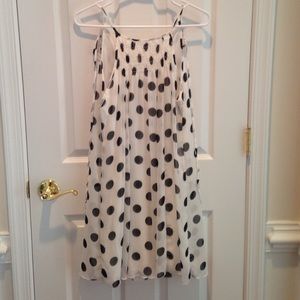Black and white polka dot sun dress.