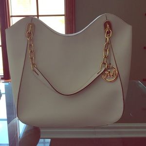 Michael Kors white leather purse