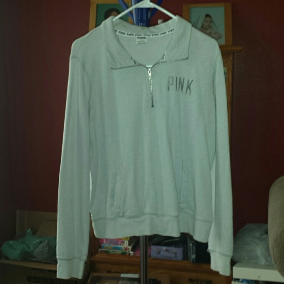 VS PINK grey half zip