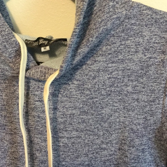 Blue Peplum Hooded Sweater - Picture 2 of 4