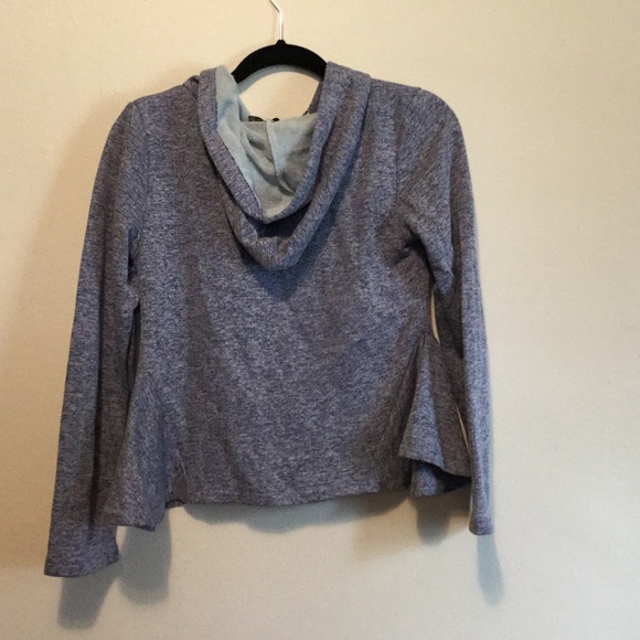 Blue Peplum Hooded Sweater - Picture 3 of 4